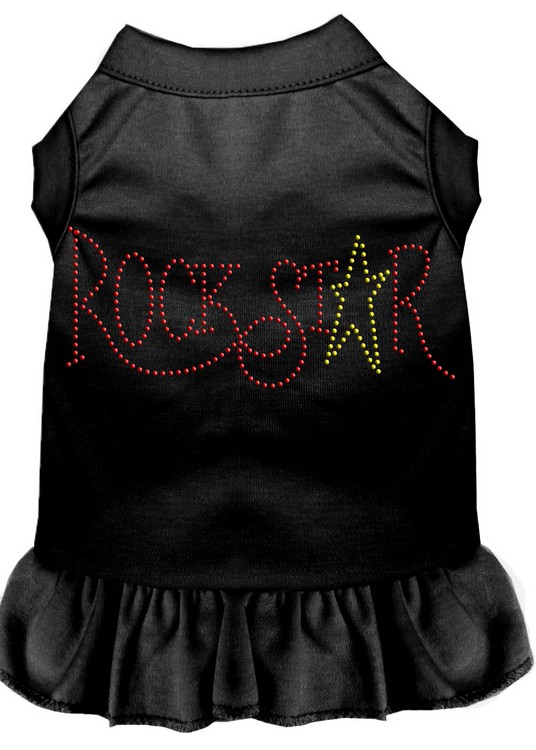 Rhinestone RockStar Dress Black XXL